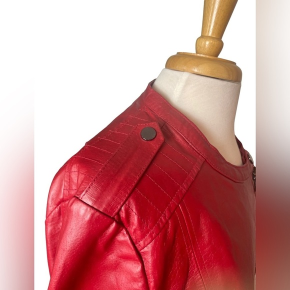 Twiggy London Red Leather Jacket - Picture 2 of 12